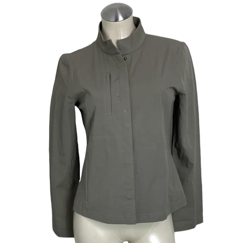 EILEEN FISHER Stretch Cotton Tab Collar Jacket S